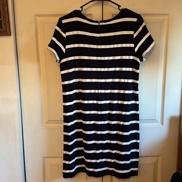LOFT dress black and white stripe - Picture 3 of 6